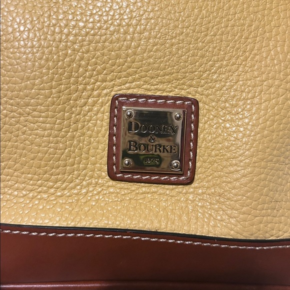 Dooney & Bourke Vibrant Yellow and Rich Brown Satchel - Picture 2 of 13